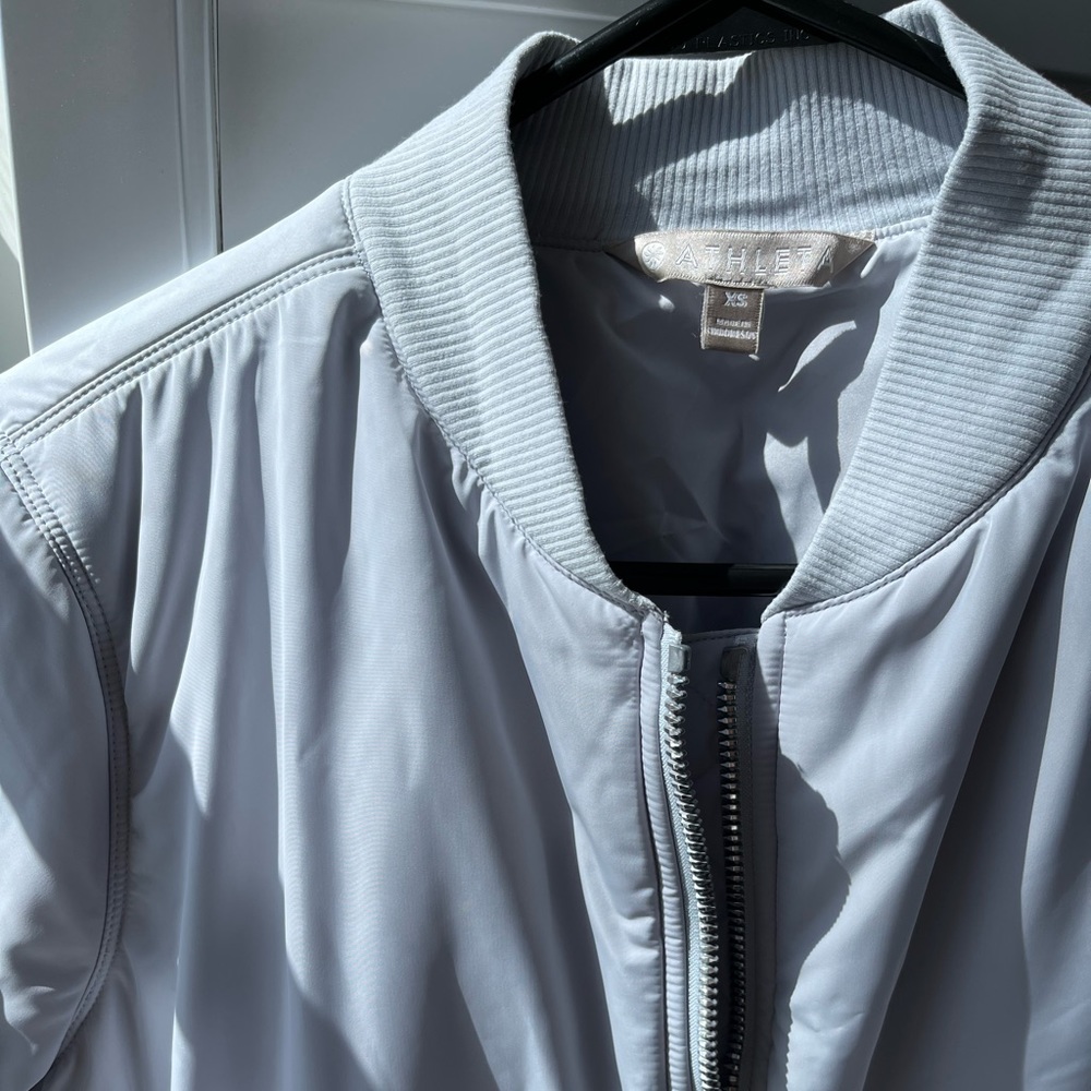 Athleta Lavender Bomber Puffer Jacket Zip Up